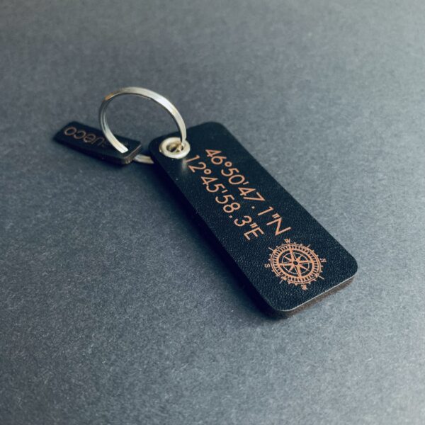 Personalisierter Schlüsselanhänger aus Leder mit Gravur - 4mm Öse