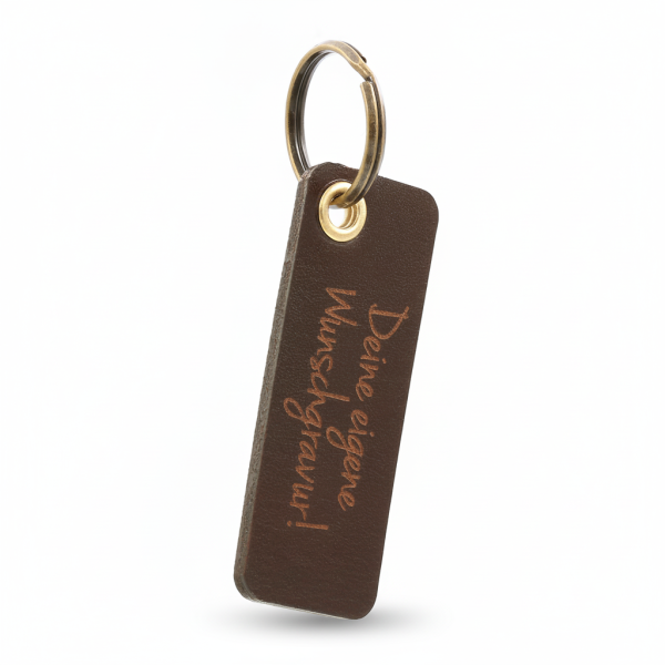 Personalisierter Schlüsselanhänger aus Leder mit Gravur - 4mm Öse