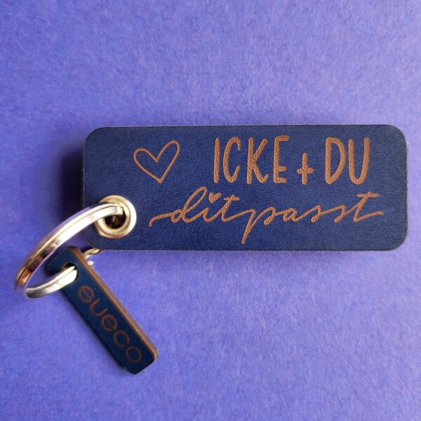 01_OESE_Icke+Du "Icke + Du" - Schlüsselanhänger aus Leder mit Gravur - Geschenk für Paare