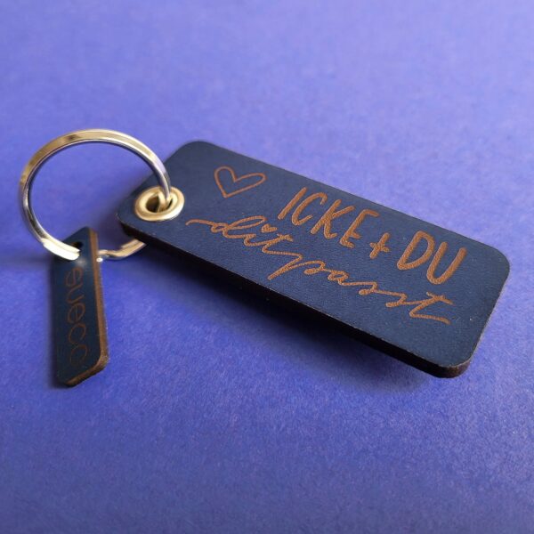 04_OESE_Icke+Du "Icke + Du" - Schlüsselanhänger aus Leder mit Gravur - Geschenk für Paare