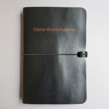 Notizbuch aus Leder personalisiert Personalisiertes Notizbuch aus Leder mit der Gravur "Deine Wunschgravur"